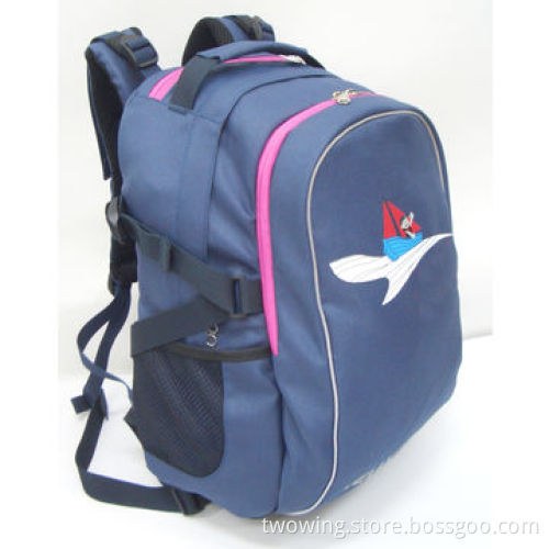Kid's backpack with two compartment, adjustable S-sharp shoulder strap and padded top handle